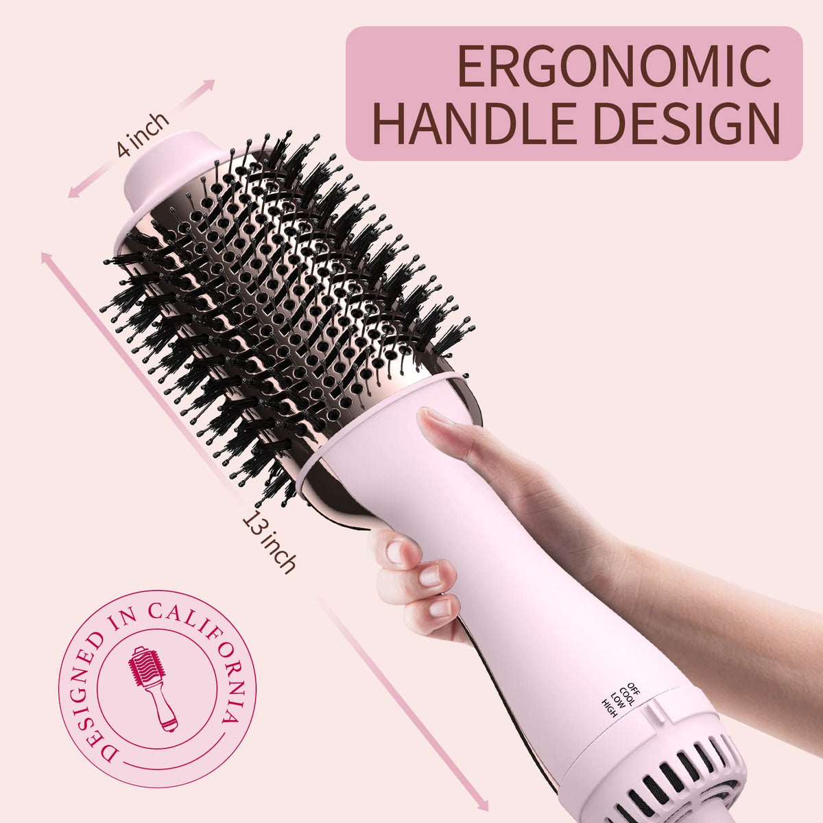 Umeely hair dryer brush with 360 airflow for even drying