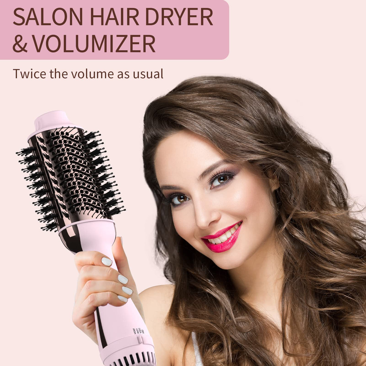Umeely hair dryer brush nylon pin bristles prevent tangles