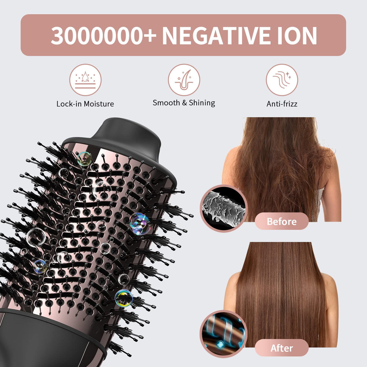 Umeely titanium barrel helps reduce frizz while shaping hair.