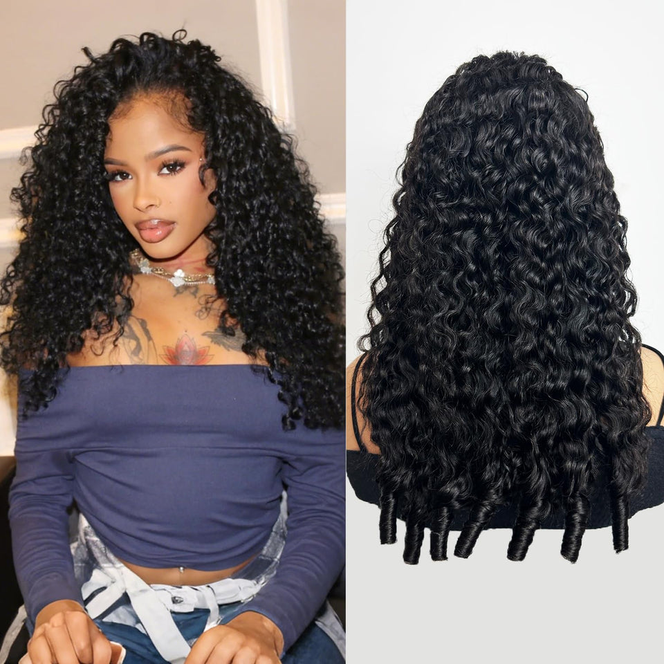UMEGIRL 22 inch Burmese curly half wig full look offers natural volume and easy wear.