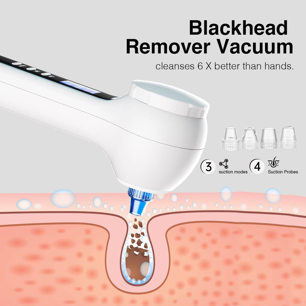 Umickoo 360-degree rotating brush provides thorough cleansing across facial contours