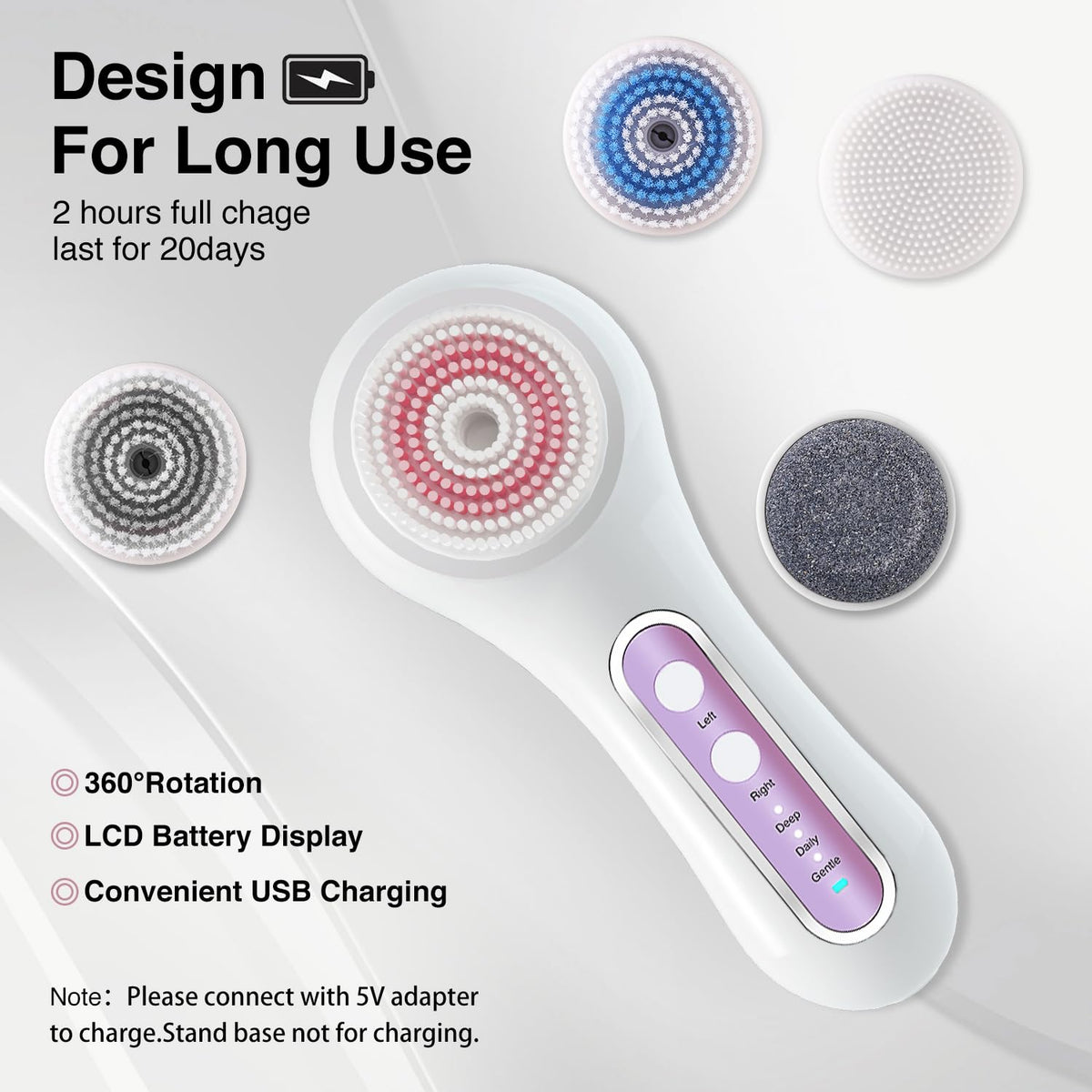 Umickoo bristle-head 0-05mm for precise exfoliation.