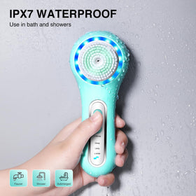 Umickoo brush targeting cheeks and forehead for gentle daily care
