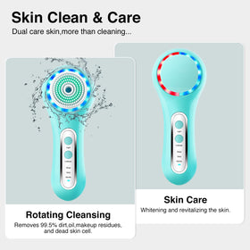 Umickoo brush demonstrating two-way rotation for zone-specific cleansing