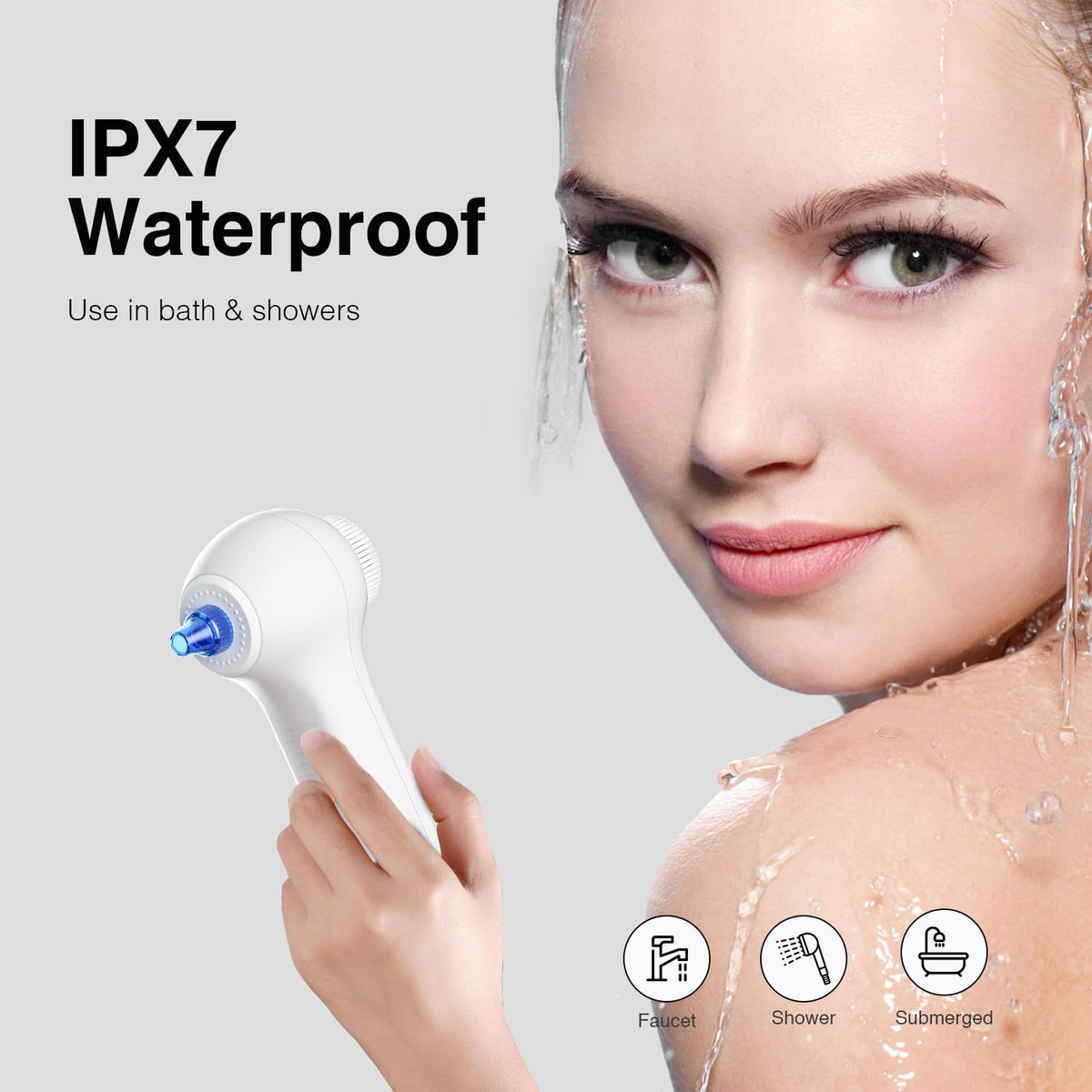 Umickoo IPX7 waterproof design lets safe use in shower or bath