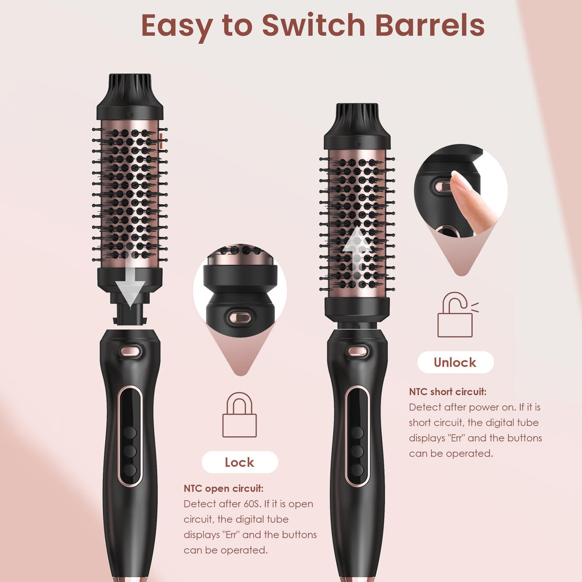 UMIGA Thermal Brush Set dual voltage for worldwide travel styling.
