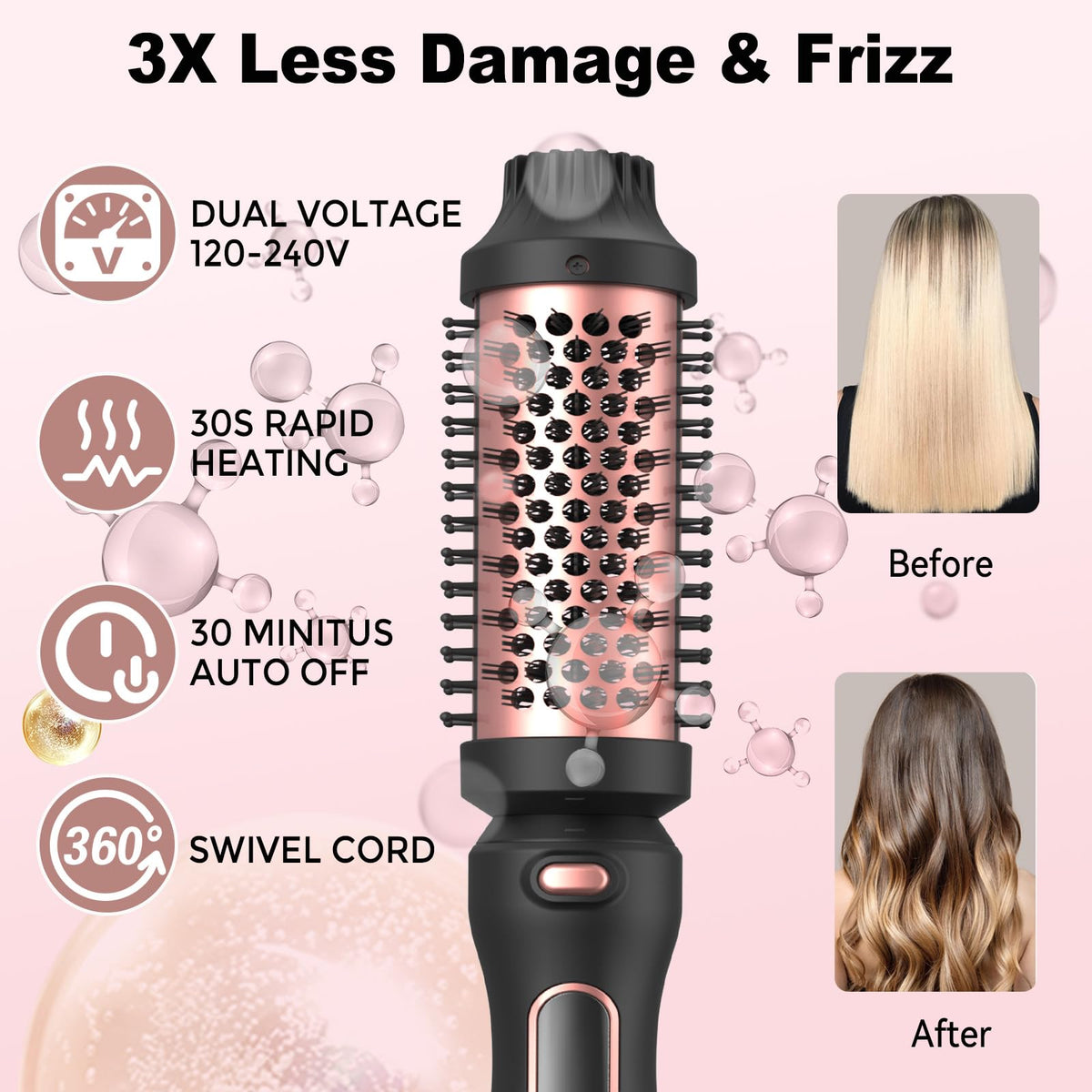 UMIGA Thermal Brush Set salon-quality curls with long-lasting shine.