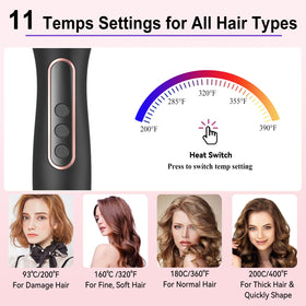 UMIGA Thermal Brush Set smart display helps you choose precise temperature.
