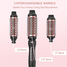 UMIGA Thermal Brush Set tourmaline argan infusion reduces frizz and seals moisture.