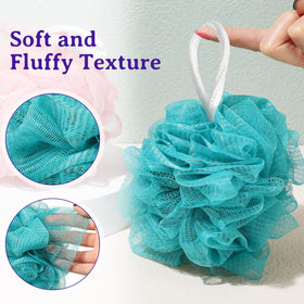 Umigy compact 4-5 inch loofah ideal for travel cleansing.