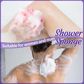 Umigy exfoliating sponge made of soft PE for comfortable body cleansing.
