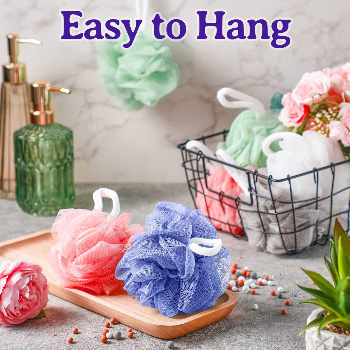 Umigy travel-friendly bulk loofah kit for on-the-go cleansing.