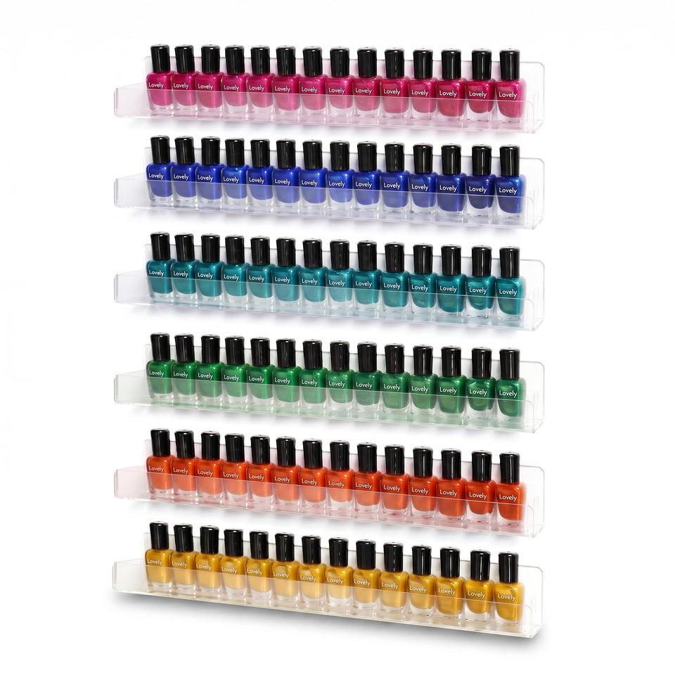 Umirokin nail polish rack wall-mounted for easy color display at a salon or home.