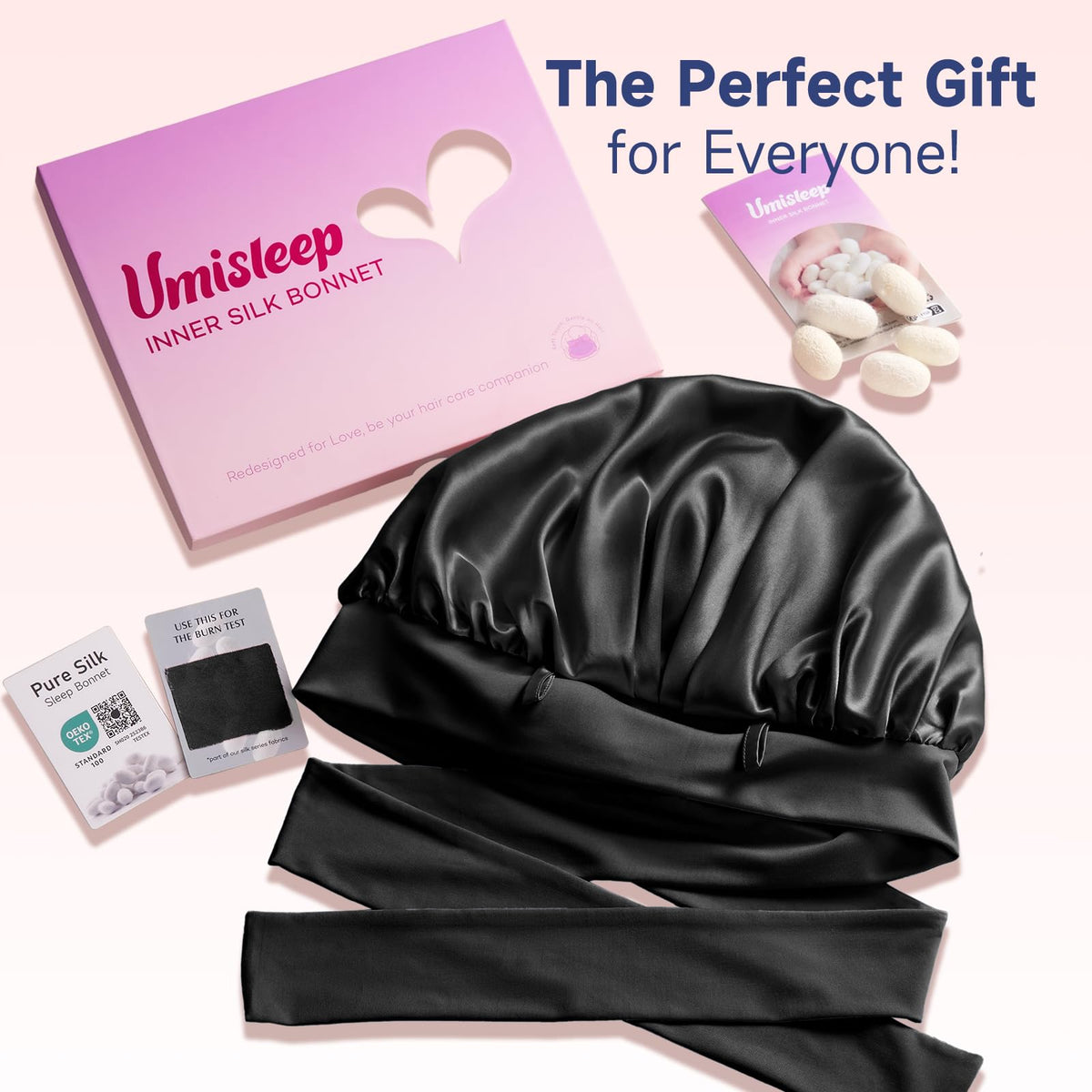 Umisleep curly long hair-friendly wrap demonstrates versatile night use