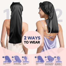 Umisleep silk bonnet helps reduce frizz and tangles overnight.