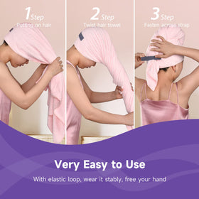 Umisleep anti-frizz hair towel wrap helps manage curly hair with soft microfiber.