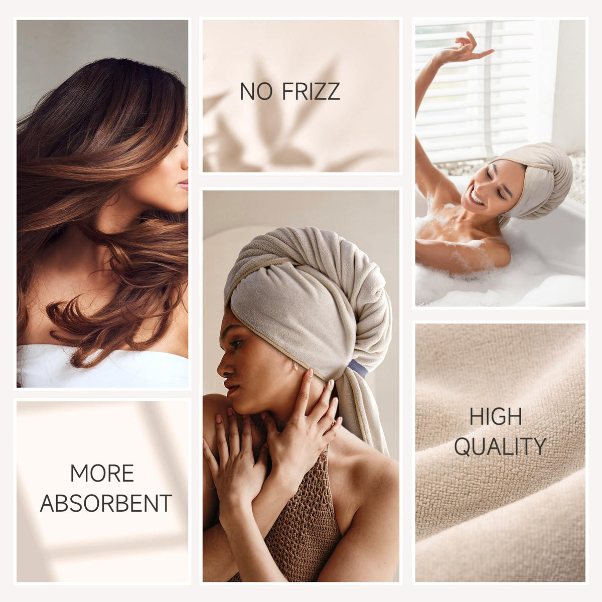 Umisleep large 41x30 towel fully covers long hair