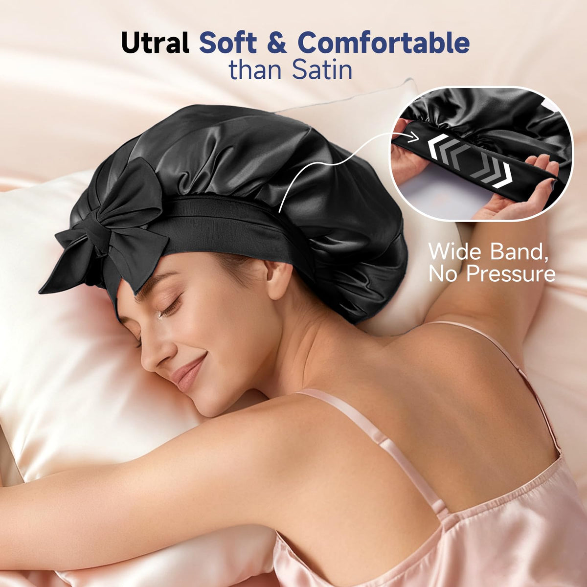Umisleep large 13-inch interior supports thick and curly hair overnight