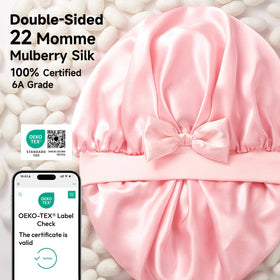 Umisleep large silk bonnet fits long hair and braids comfortably.