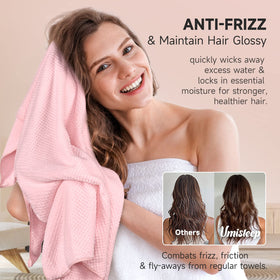 Umisleep long-hair towel offers high absorbency to cut drying time.