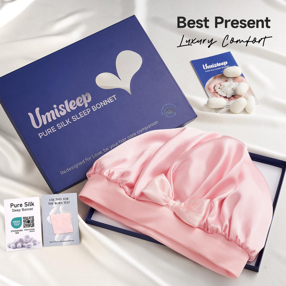 Umisleep silk bonnet for washing and beauty routines.