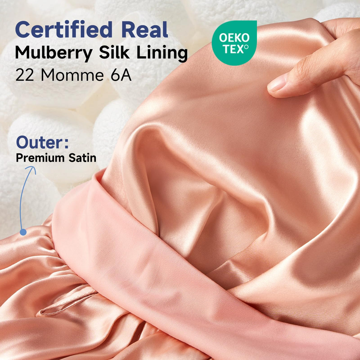 Umisleep silk bonnet with outer satin layer adds durability and smoothness for overnight wear.