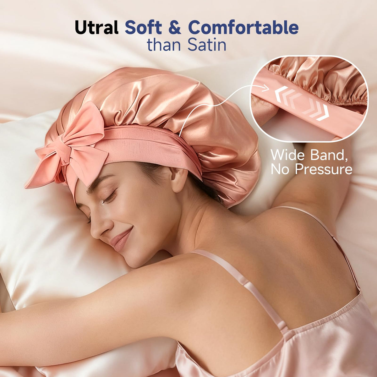 Umisleep silk bonnet offers skin-friendly comfort for sensitive scalps during sleep.