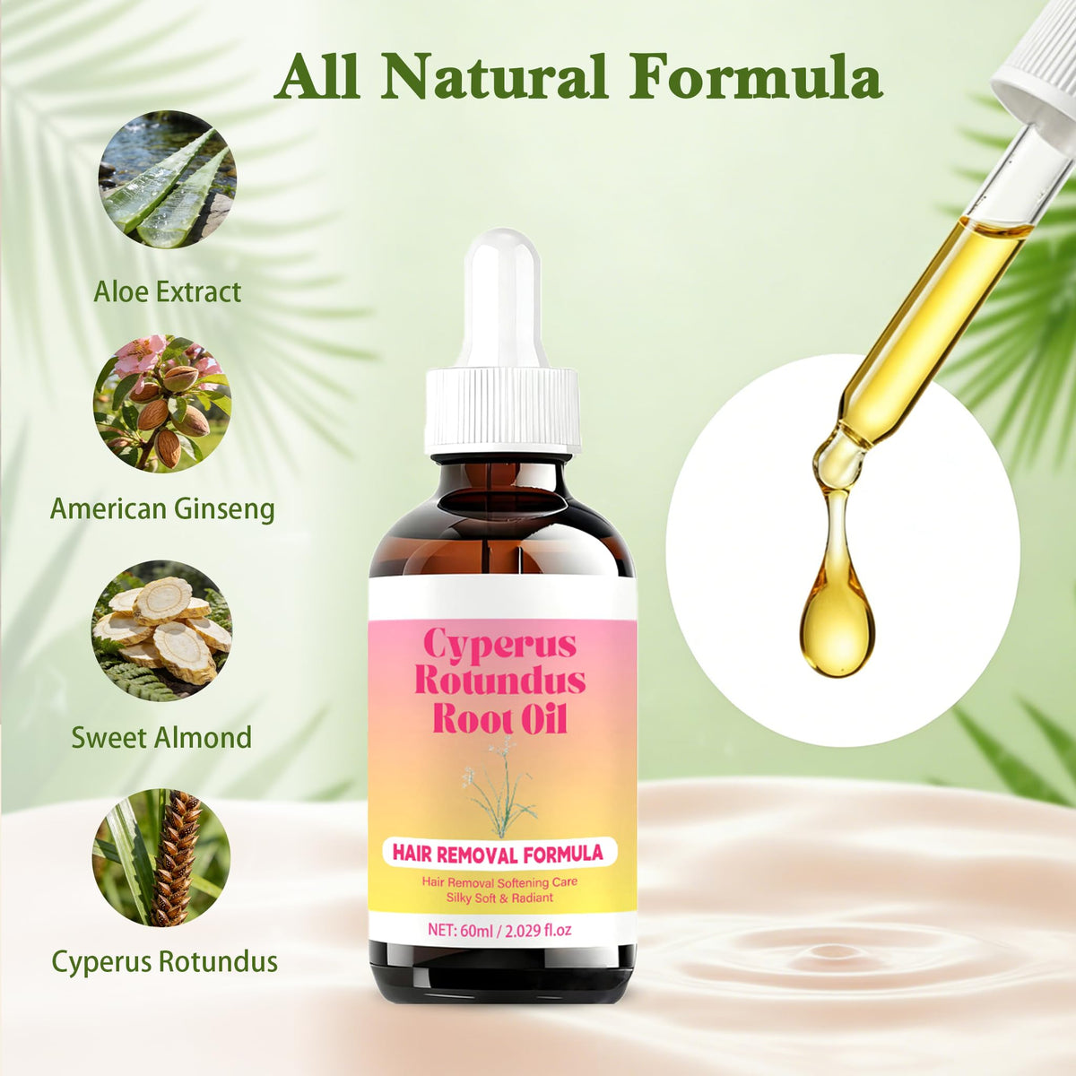 Umizze Cyperus Rotundus Root Oil application on hand for gentle massage