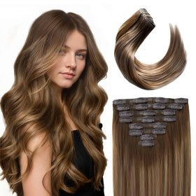 Umuse seamless clip-in hair extension PU weft adds natural volume.