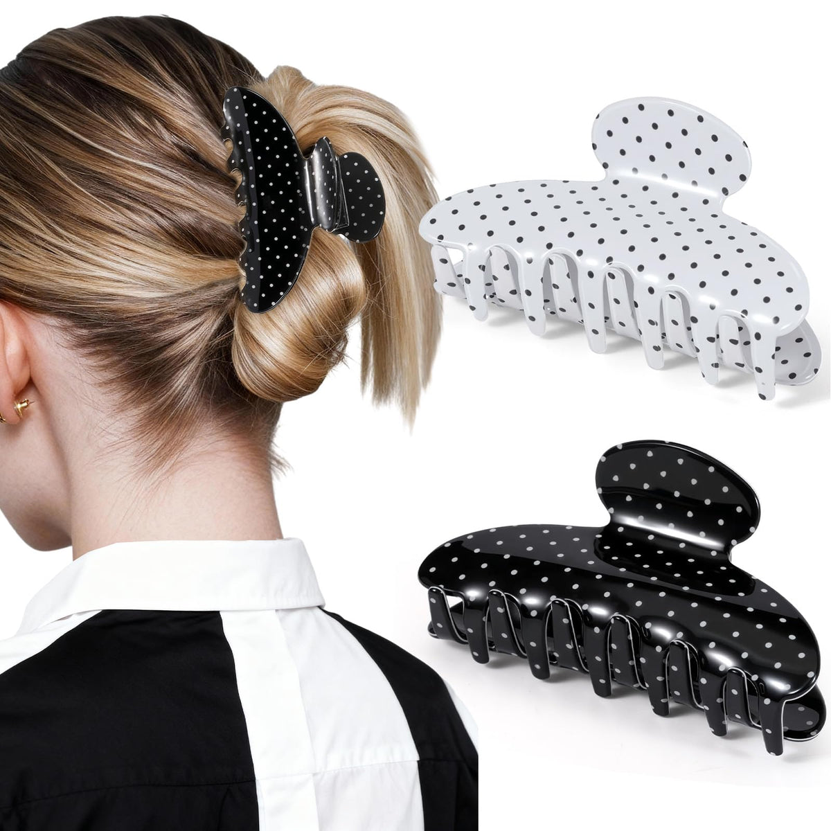 Unbednigt 2-pack medium hair clips secure daily styles with strong hold for all hair types.