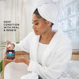 Uncle Funky's Daughter Heal and Renew application demonstrates easy scalp-friendly use.