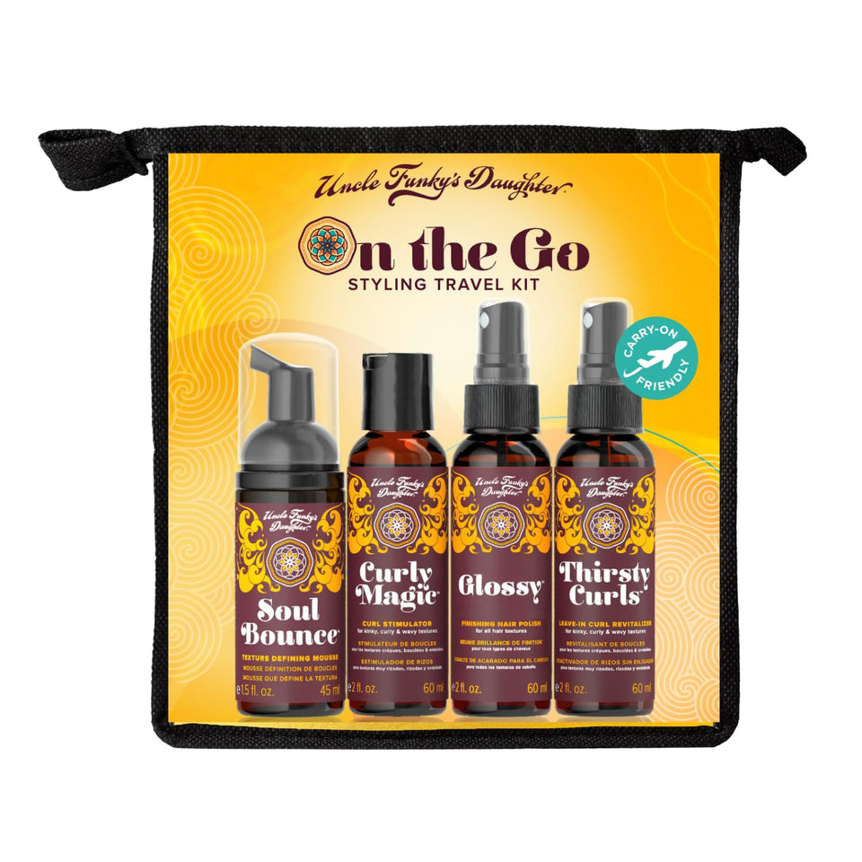 Uncle Funky's Daughter Soul Bounce Mousse on-the-go styling for defined, voluminous curls