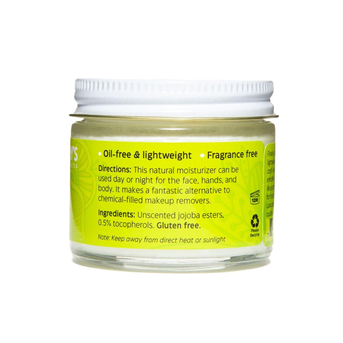 Uncle Harry's Jojoba Cream on skin; fragrance-free hydration for daily use.