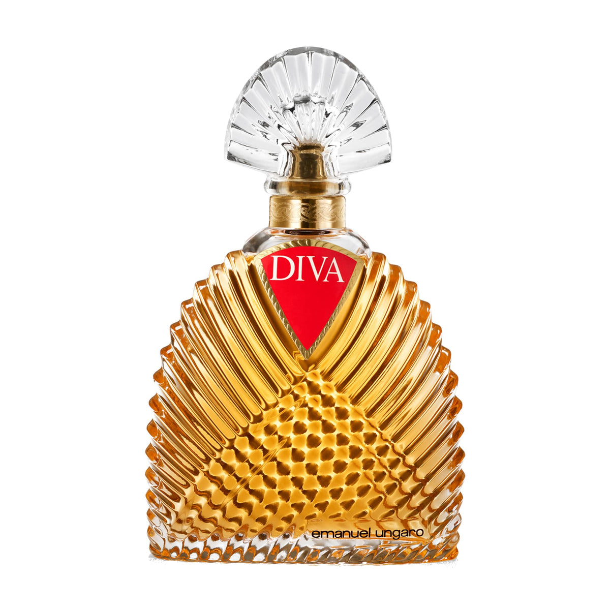 Ungaro Diva flacon ornate cap highlighted in luxury.