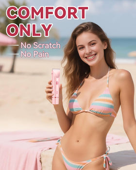 Detachable ceramic blades by Unibouti Dermawave ease cleaning and calm skin.