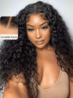 UNICE Bye Bye Knots glueless wig wet and wavy texture close-up shows vibrant waves