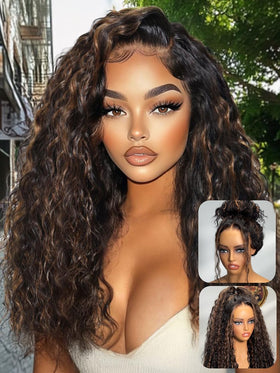UNICE Bye Bye Slip Water Wave Wig front view with natural hairline for seamless wear.