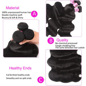 UNICE Hair double weft close-up, soft shiny texture