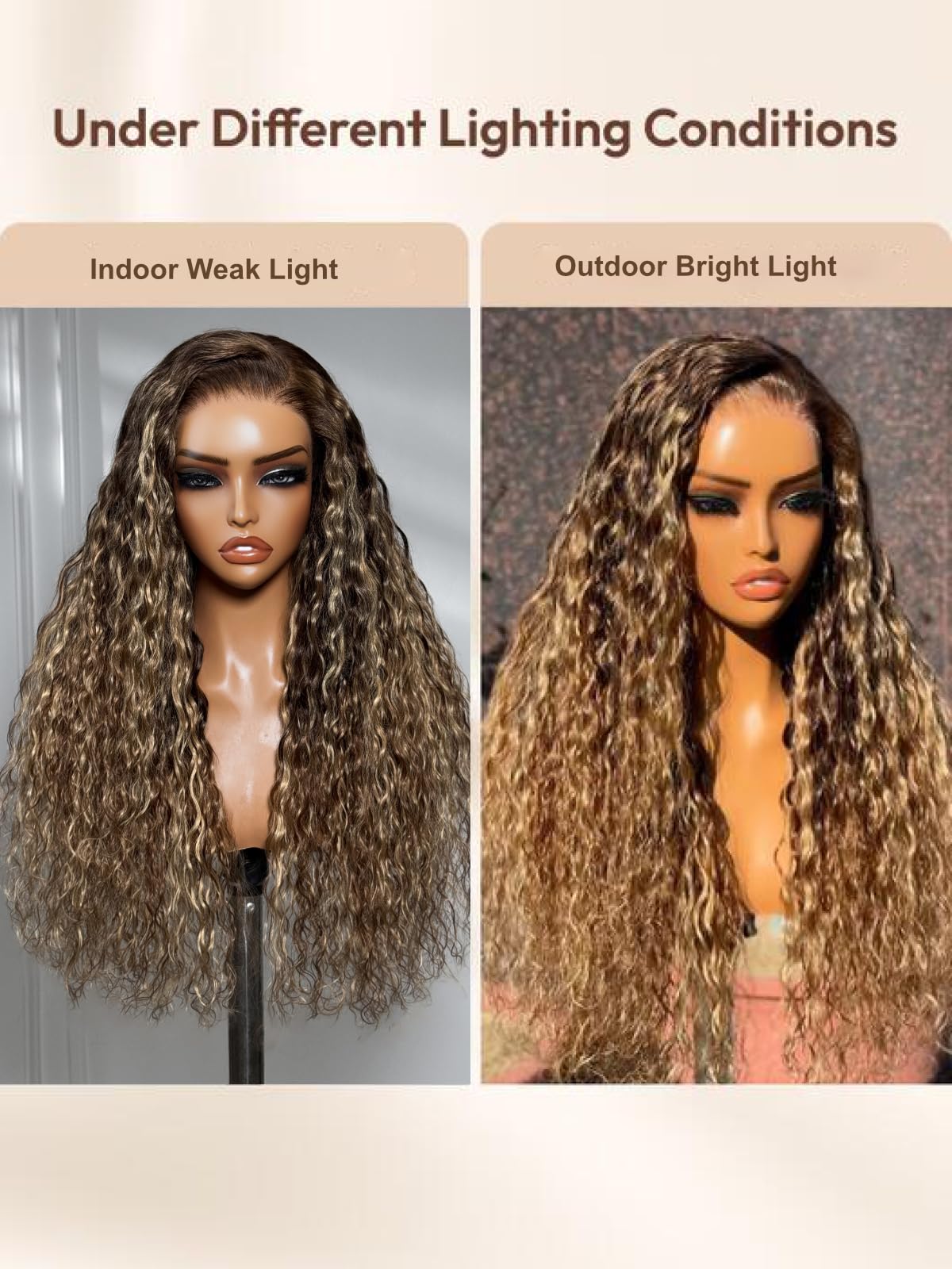 UNICE Water Wave wig with highlights offering warm natural look for all skin tones.