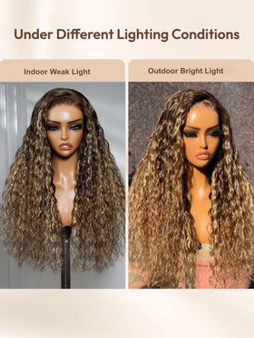 UNICE Water Wave wig with highlights offering warm natural look for all skin tones.