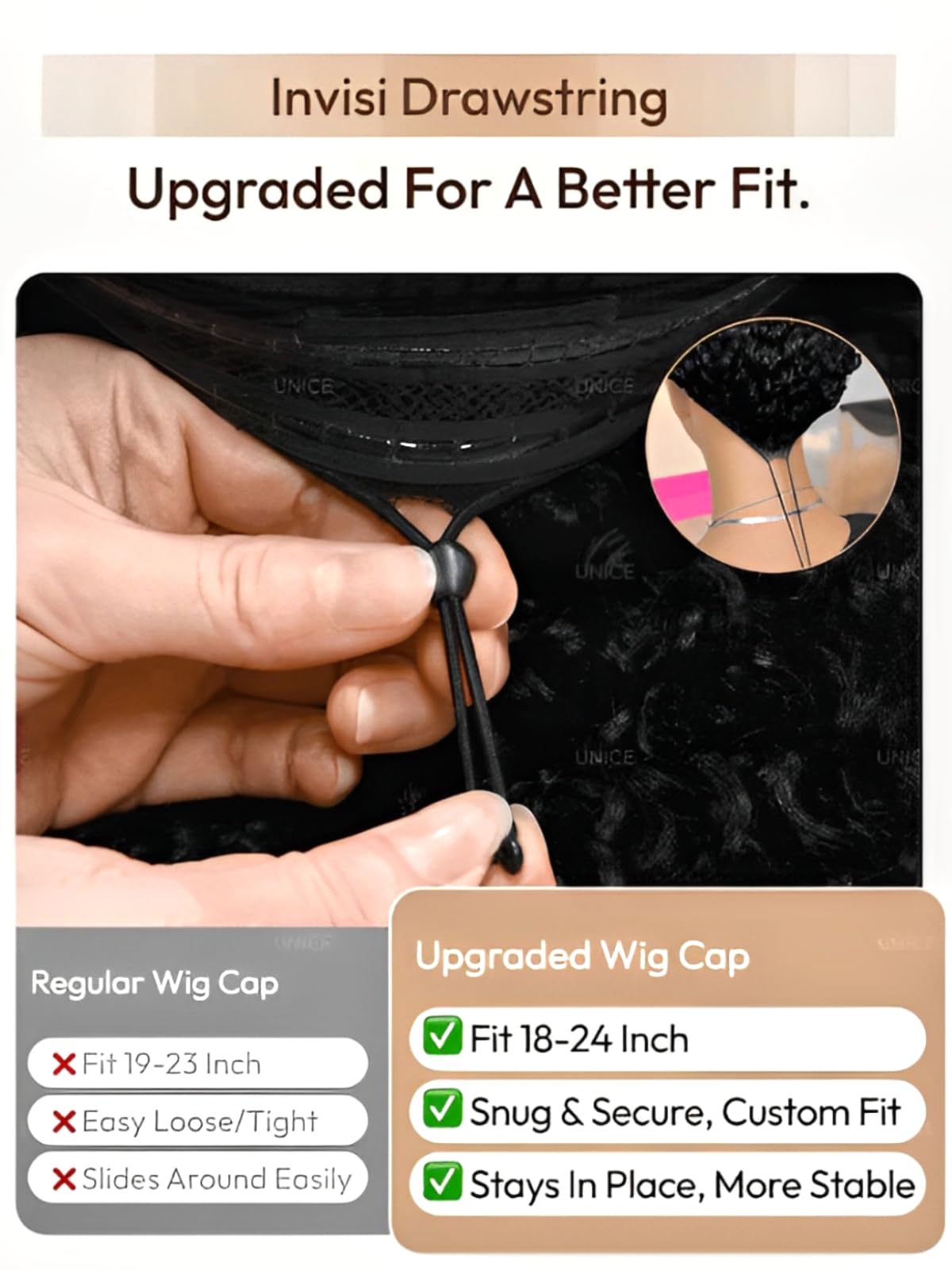 UNICE natural volume and smooth ends for everyday elegance