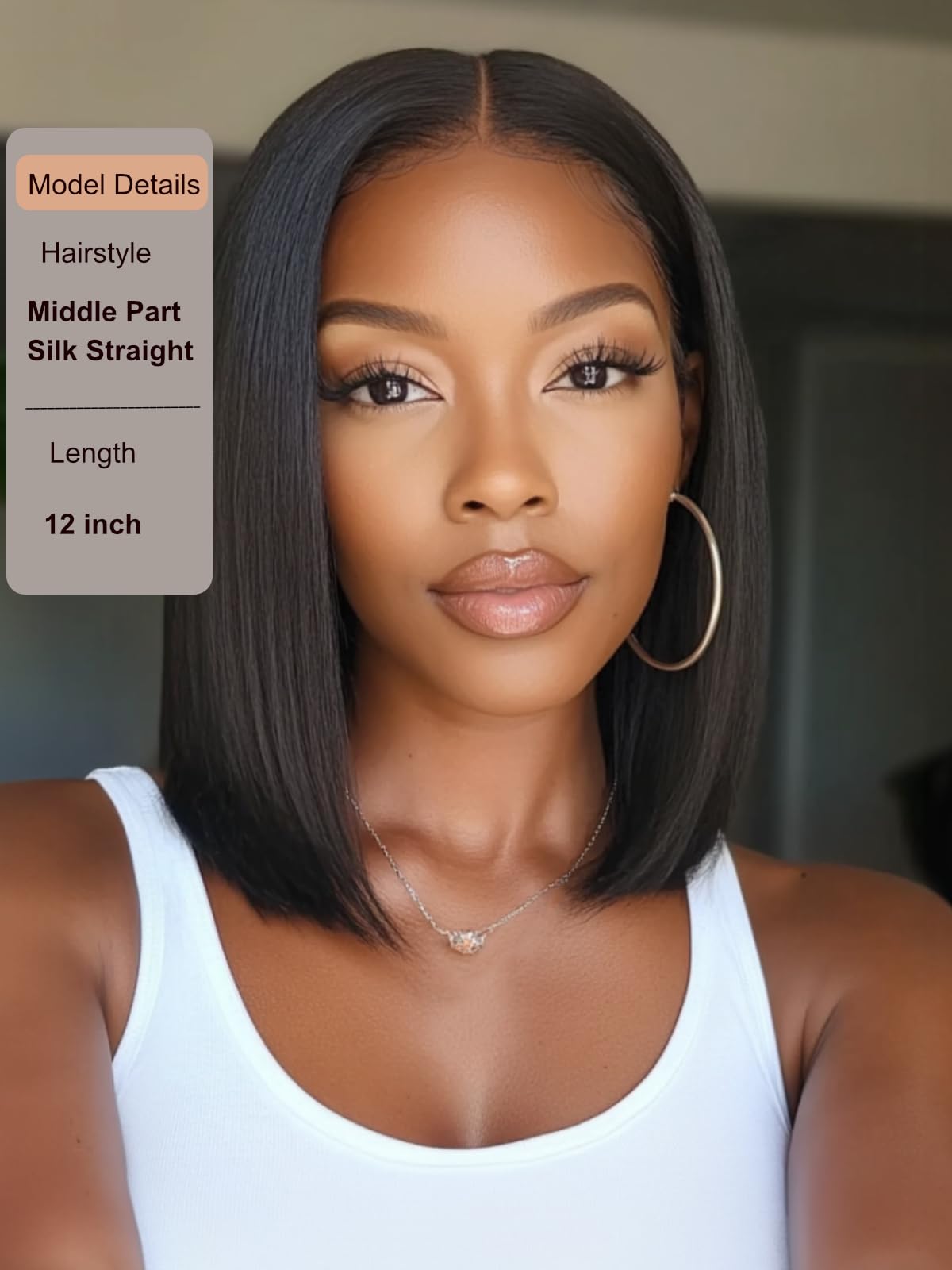 UNICE silk straight bob close-up showing smooth texture and shine