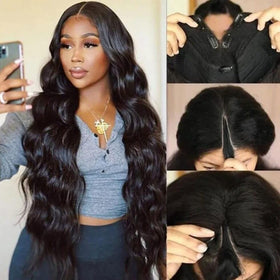 UNICE V Part Wig daily styling flow with silky hair.