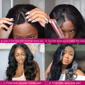 UNICE V Part Wig no glue no sew-in convenience.