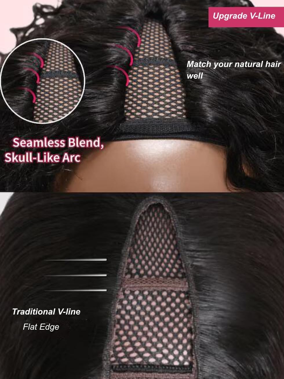 UNICE V Part Wig clip-in drawstring enables quick, mess-free styling.