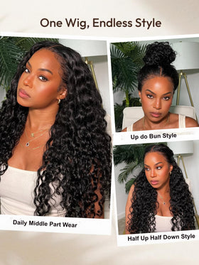 UNICE Water Wave wig showing bleached knots for realistic scalp