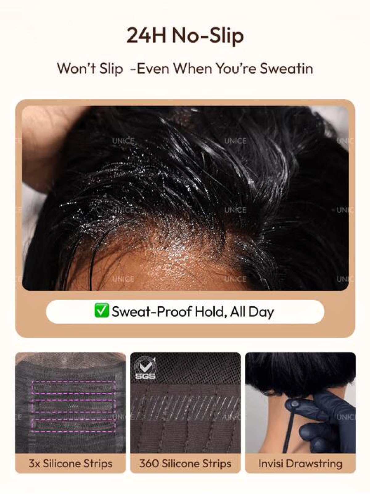 UNICE Yaki straight texture mimics natural hair for realism.