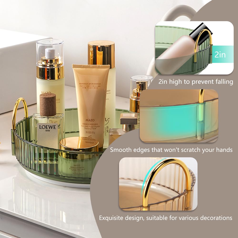 UNICOMVSX spinning cosmetics storage on bathroom counter keeps items organized.