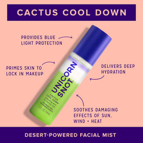Unicorn Snot Cactus Cool Down spray mist providing refreshing, fast-drying hydration