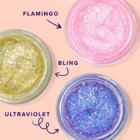 UNICORN SNOT UV glitter gel bottle glows under blacklight for party-ready shine.